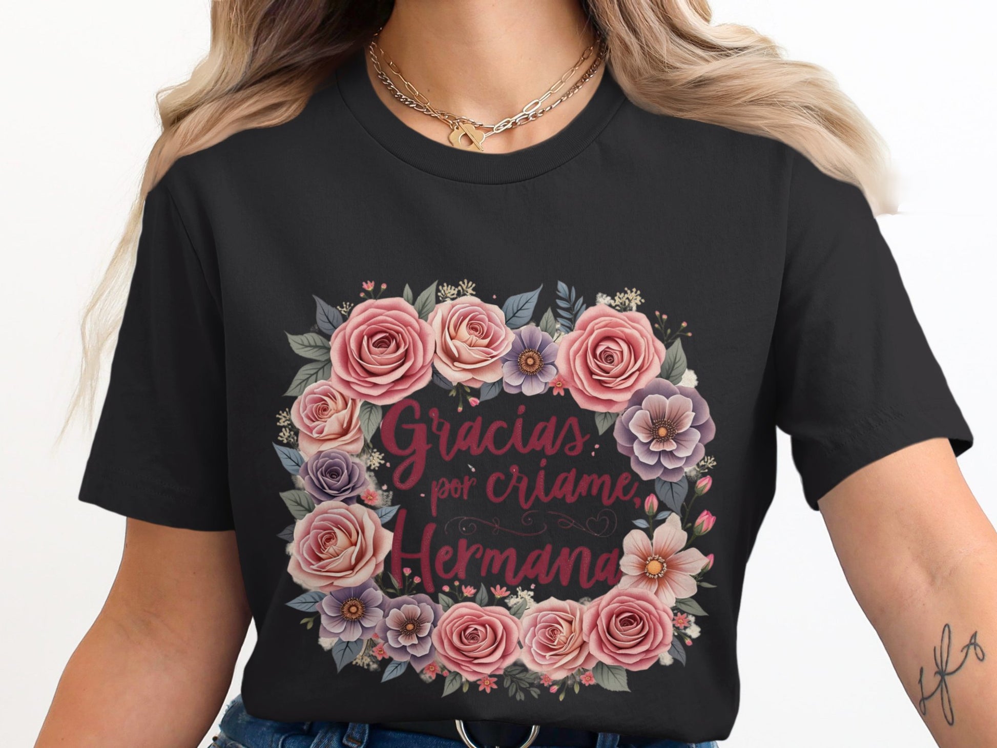 Gracias por Cuidarme Hermana Floral T-Shirt product