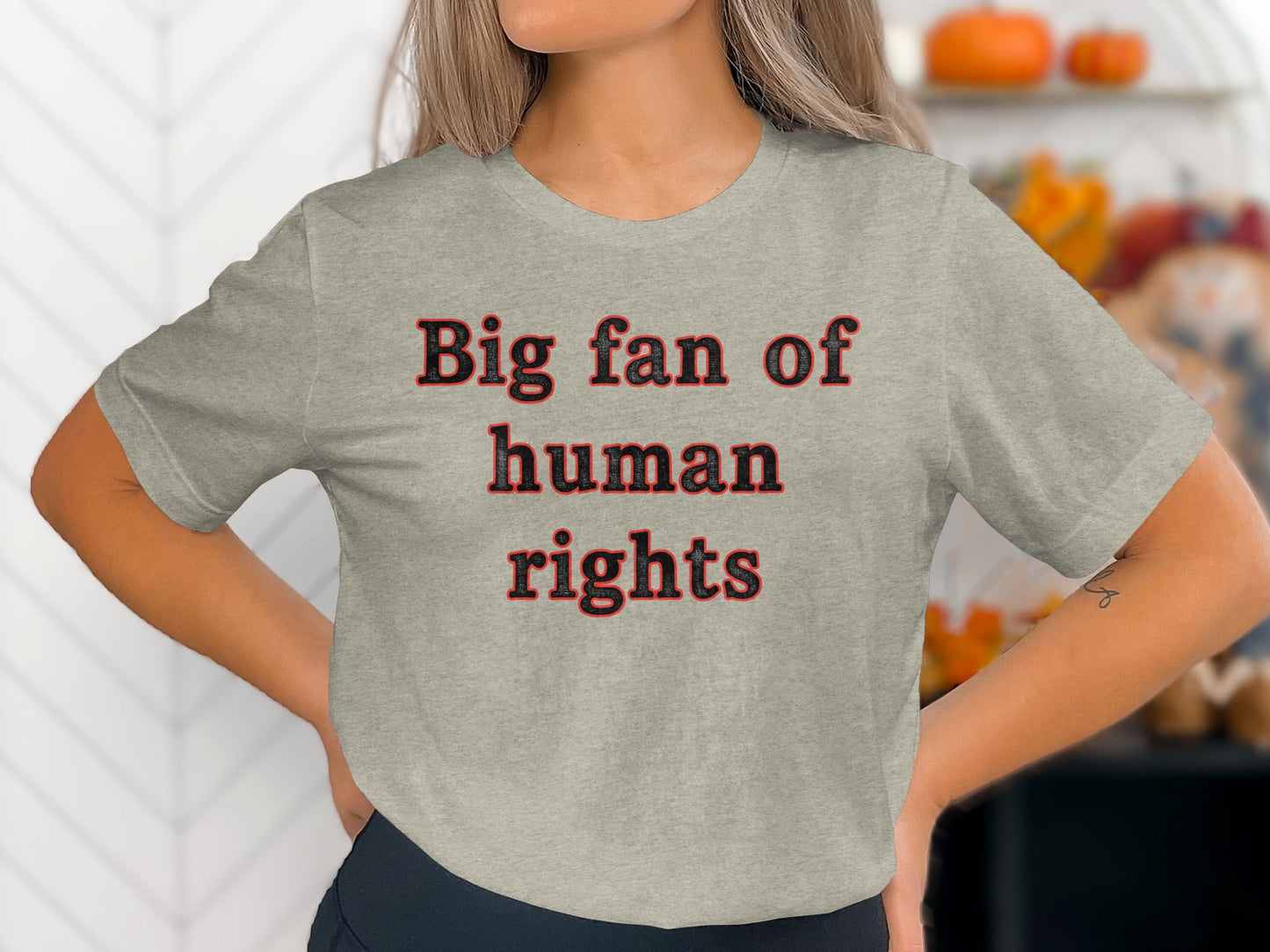 Big fan of human rights printed t-shirt