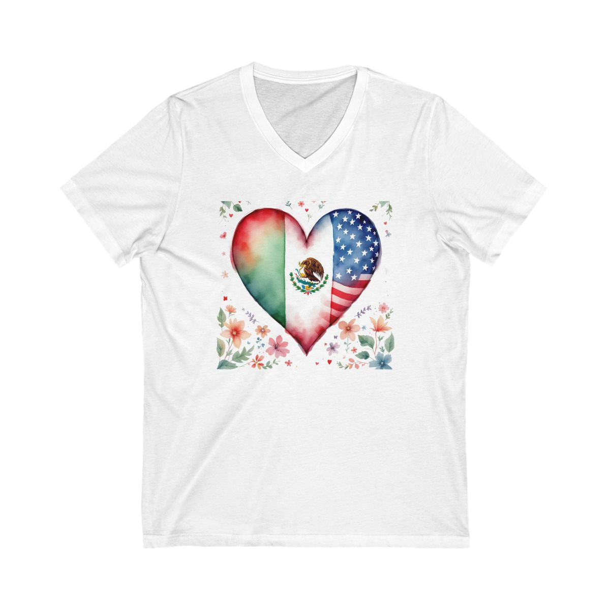 Heart Design Mexico USA Flag Themed Apparel product