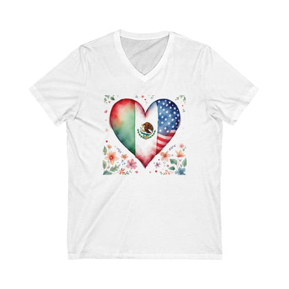 Heart Design Mexico USA Flag Themed Apparel product