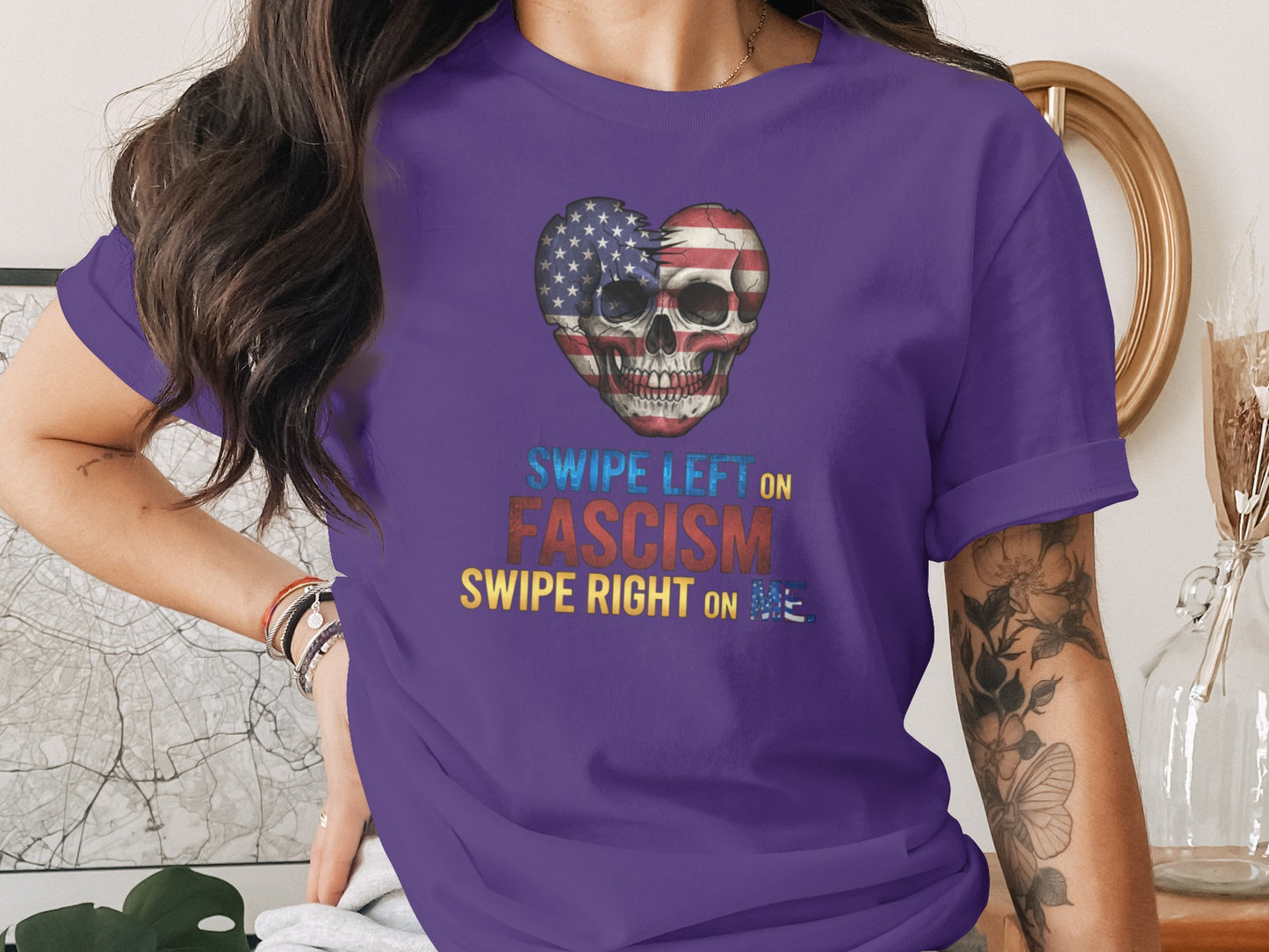 Swipe Left on Fascism Swipe Right on Me T-Shirt