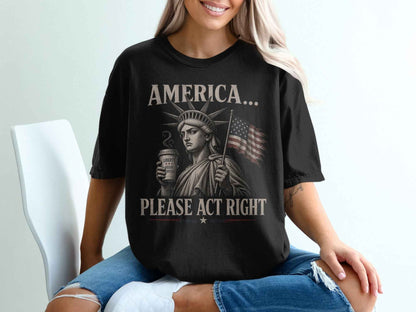 America Act Right Vintage Graphic Tee