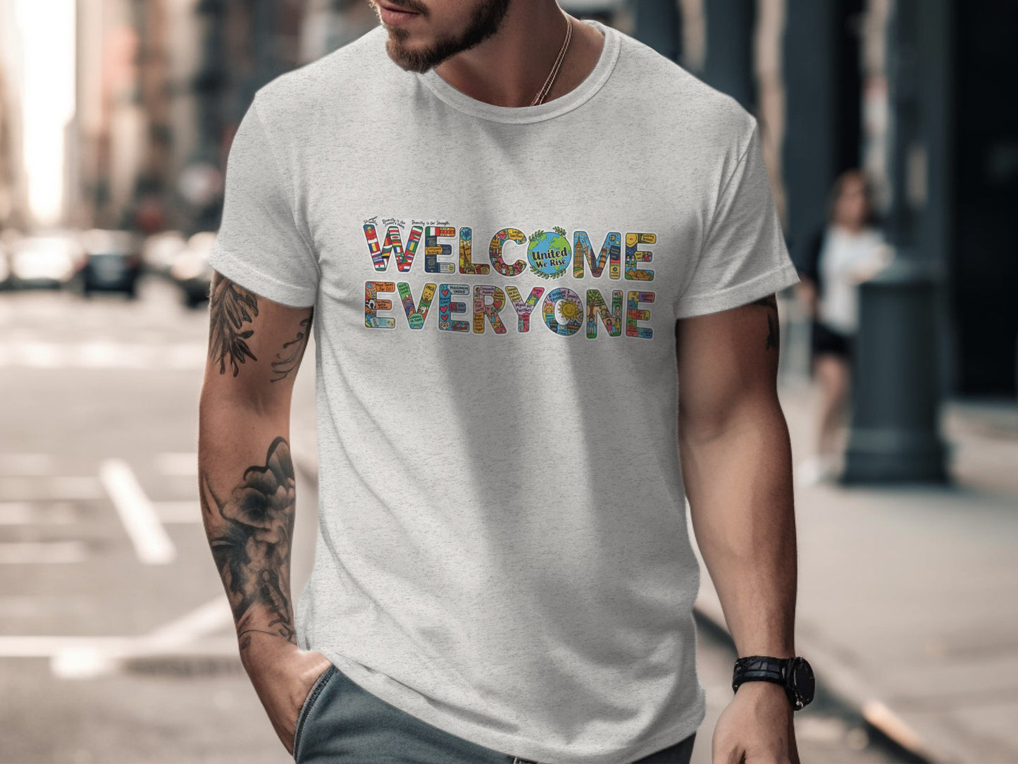 Welcome Everyone Graphic T-shirt for Casual Wear