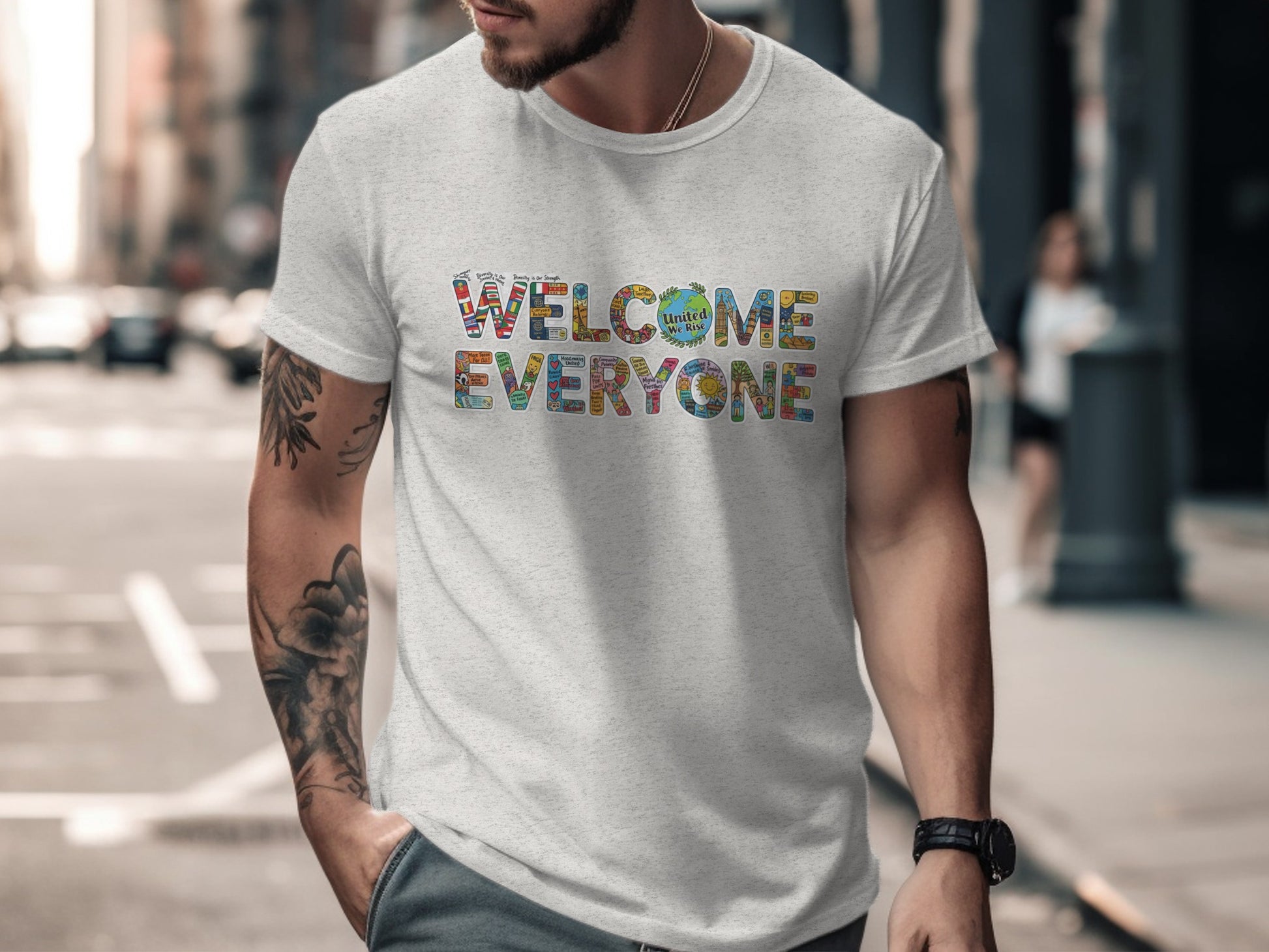 Welcome Everyone Graphic T-shirt for Casual Wear