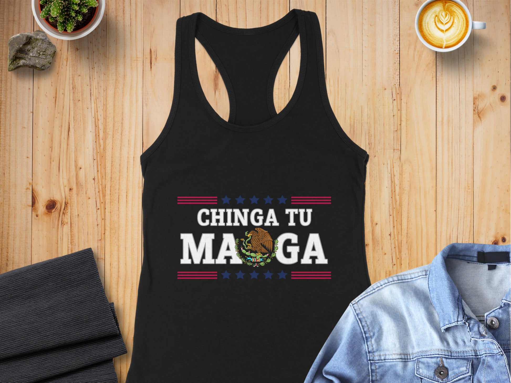 Chinga Tu Maga Graphic Black Sleeveless Tank Top product