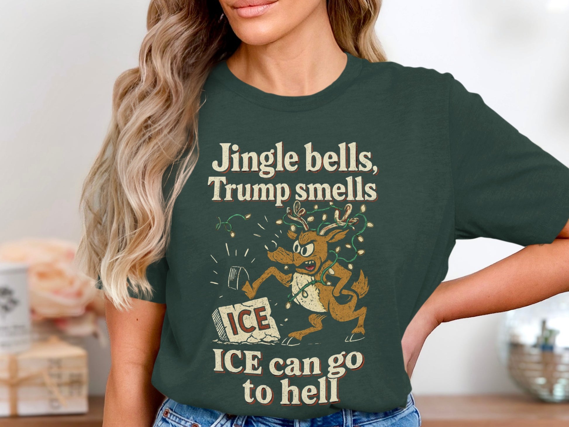 Jingle Bells Trump Smells ICE Can Go To Hell shirt