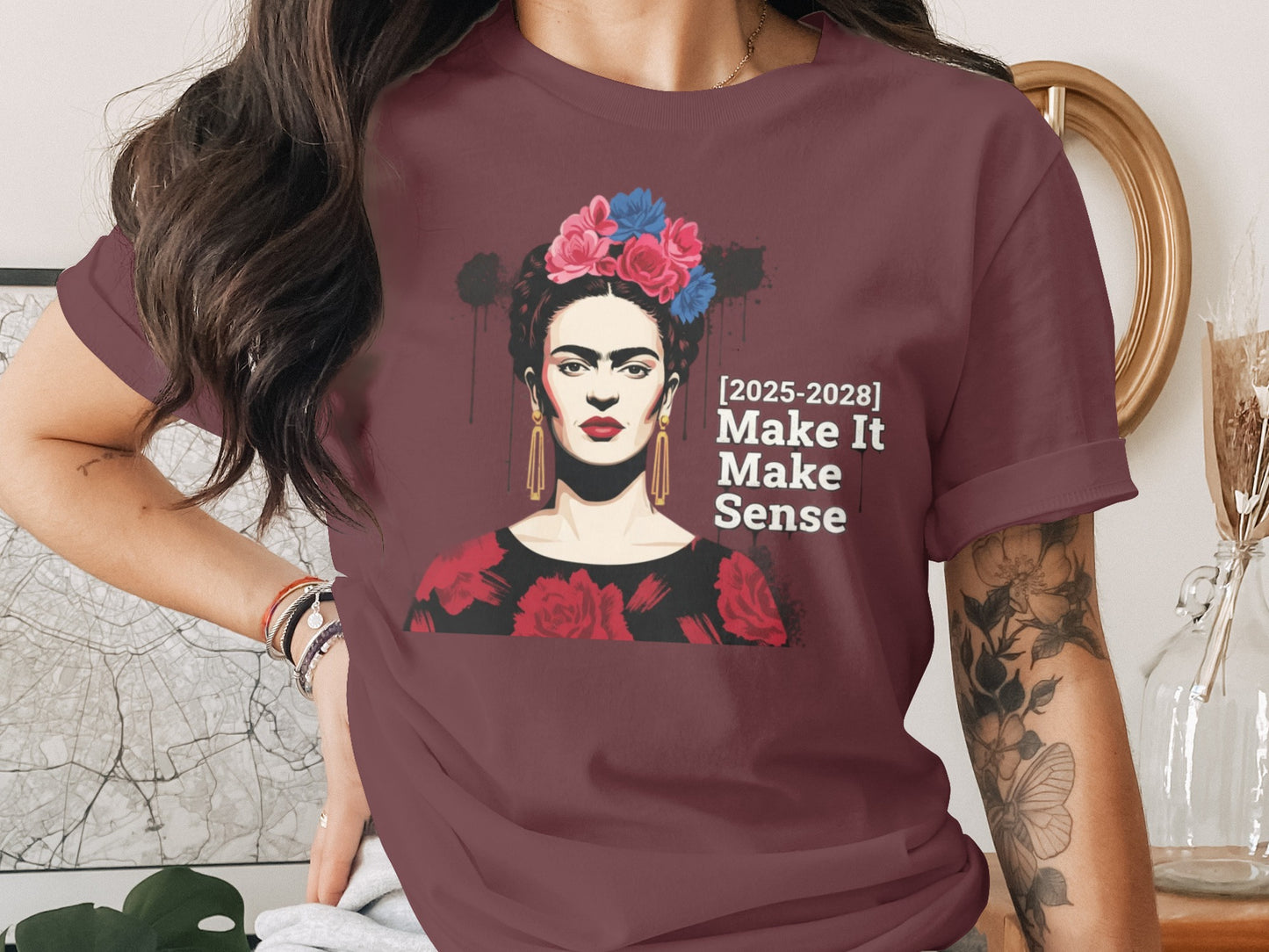 Make It Make Sense Frida Kahlo Graphic T-shirt