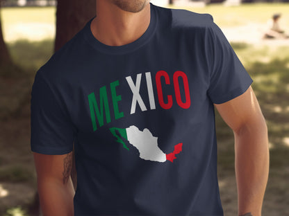 Mexico Map Flag Colors Graphic T-Shirt product type