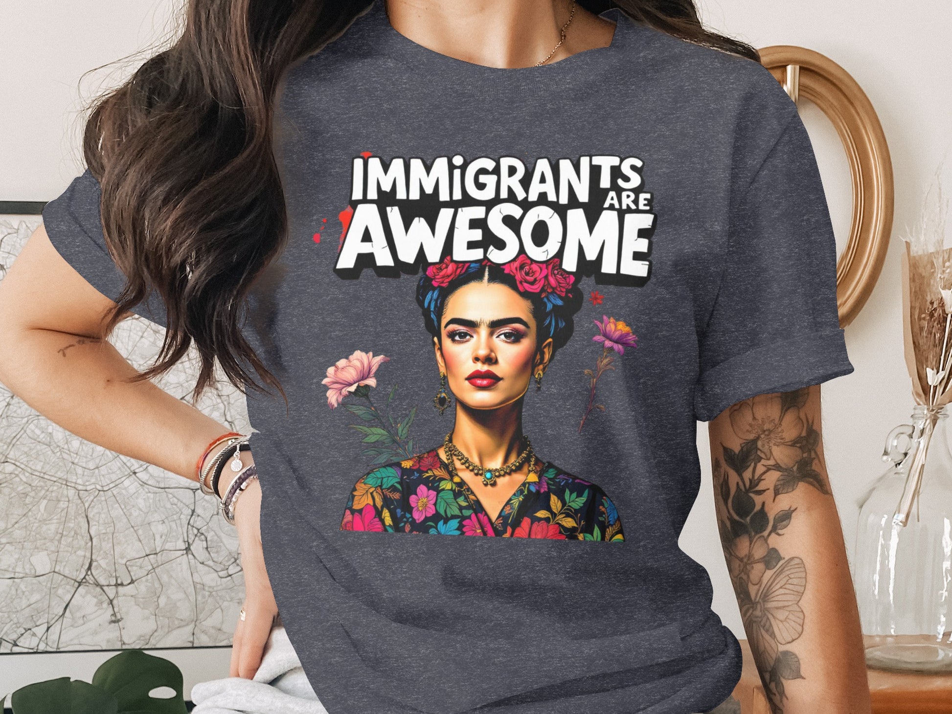 Immigrants Are Awesome Unique Graphic Unisex T-shirt product type