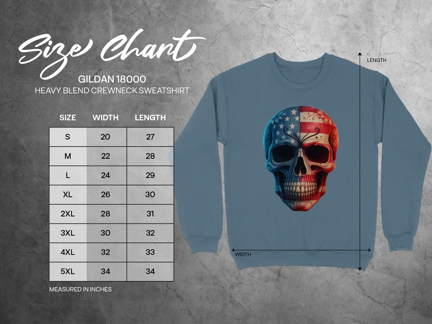 Skull Design Heavy Blend Crewneck Sweatshirt product