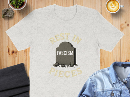 Rest In Pieces Fascism Headstone Printed T-Shirt product type