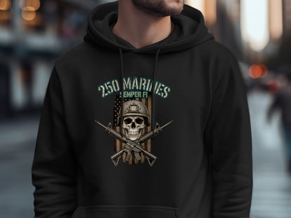250 Marines Semper Fi Skull Graphic Hoodie