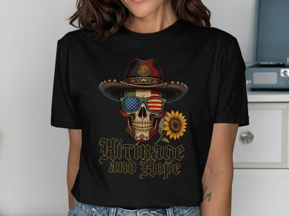 Vintage Skull and Sunflower Graphic Shirt product