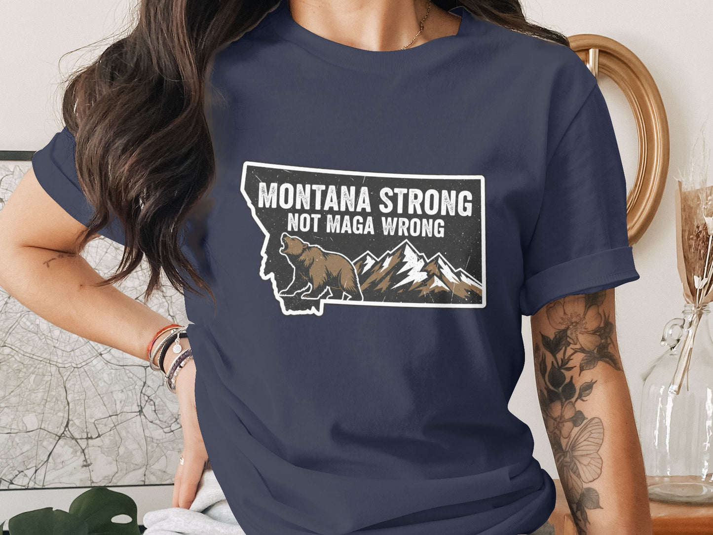 Montana Strong Not Maga Wrong Graphic T-Shirt product