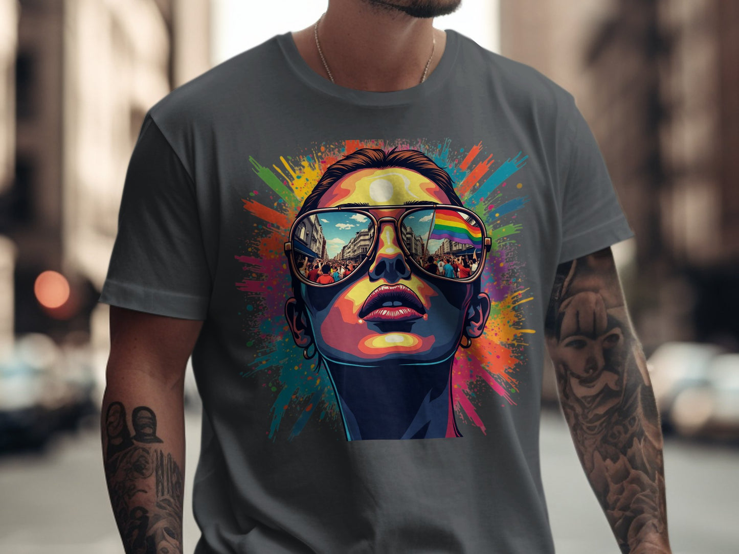 Vibrant Street Art Sunglasses Graphic Tee product