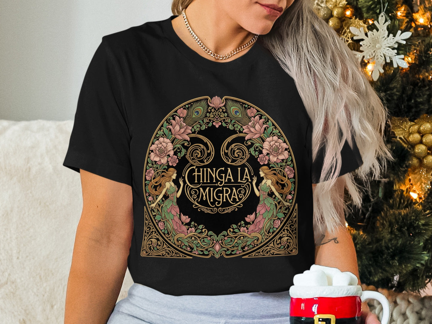 Chinga La Migra Artistic Design T-shirt