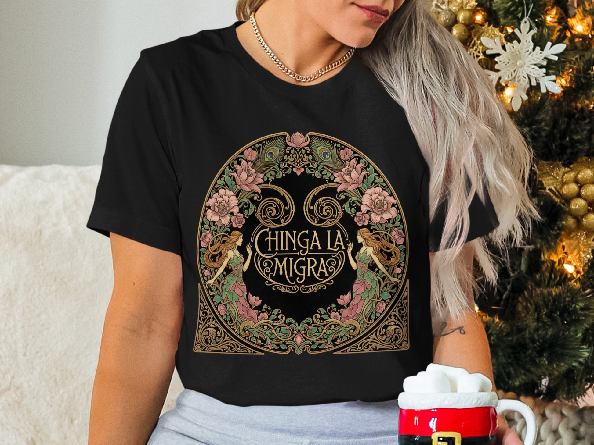 Chinga La Migra Artistic Design T-shirt