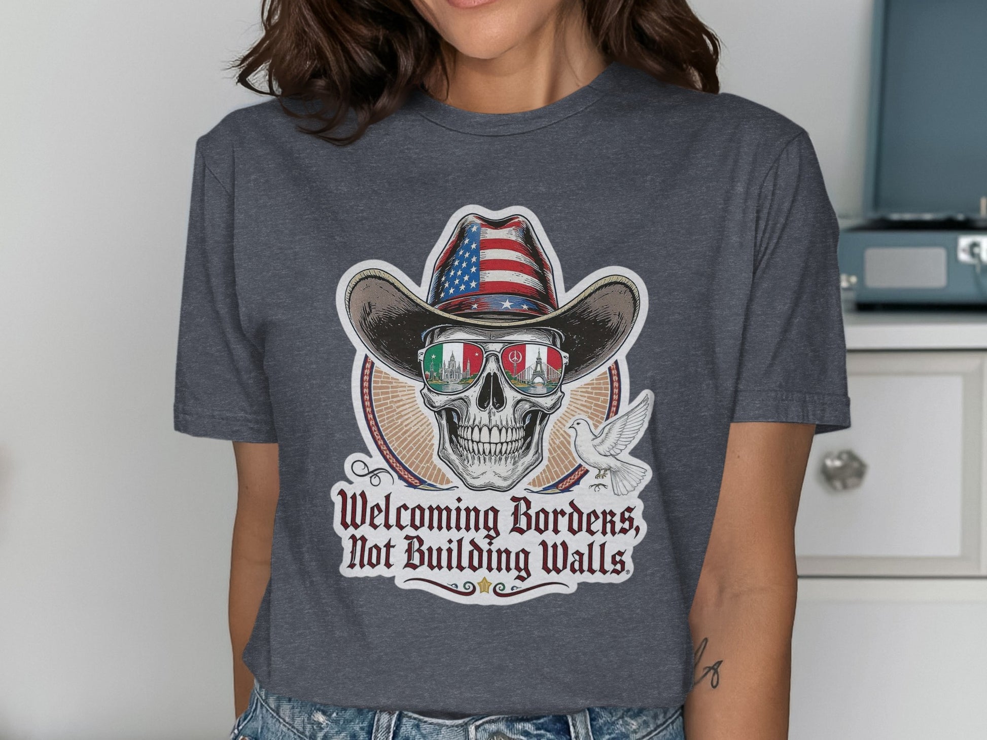Welcoming Borders Not Building Walls T-shirt product