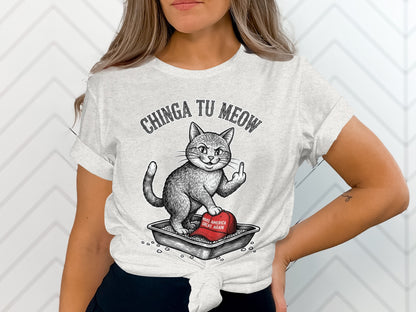Chinga Tu Meow Cat Middle Finger Litter Box MAGA Hat product type