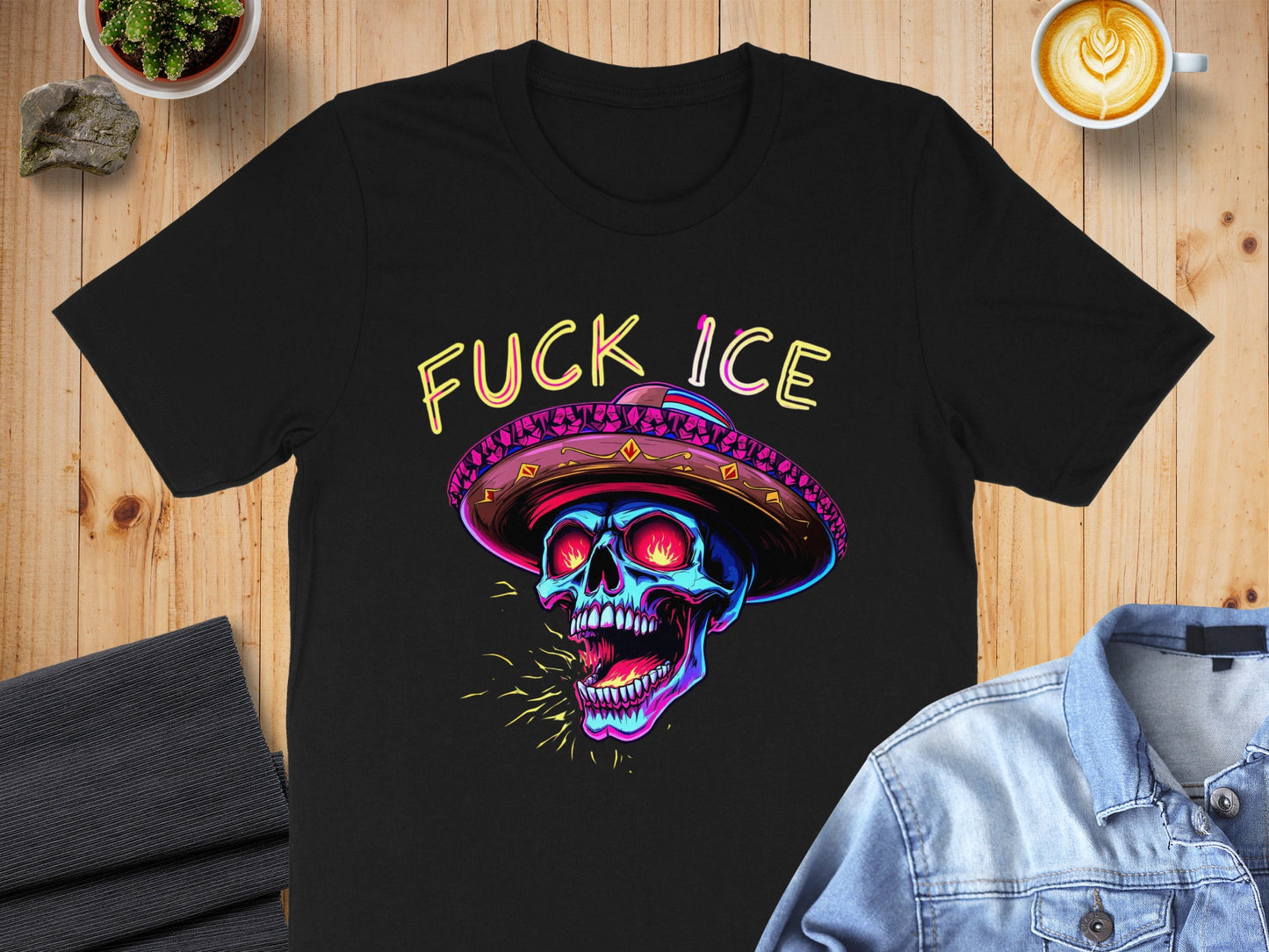 Colorful Skull Design Graphic Tee product type
