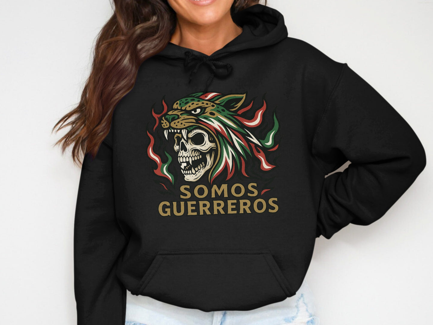 SOMOS GUERREROS Skeleton Animal Print Hooded product