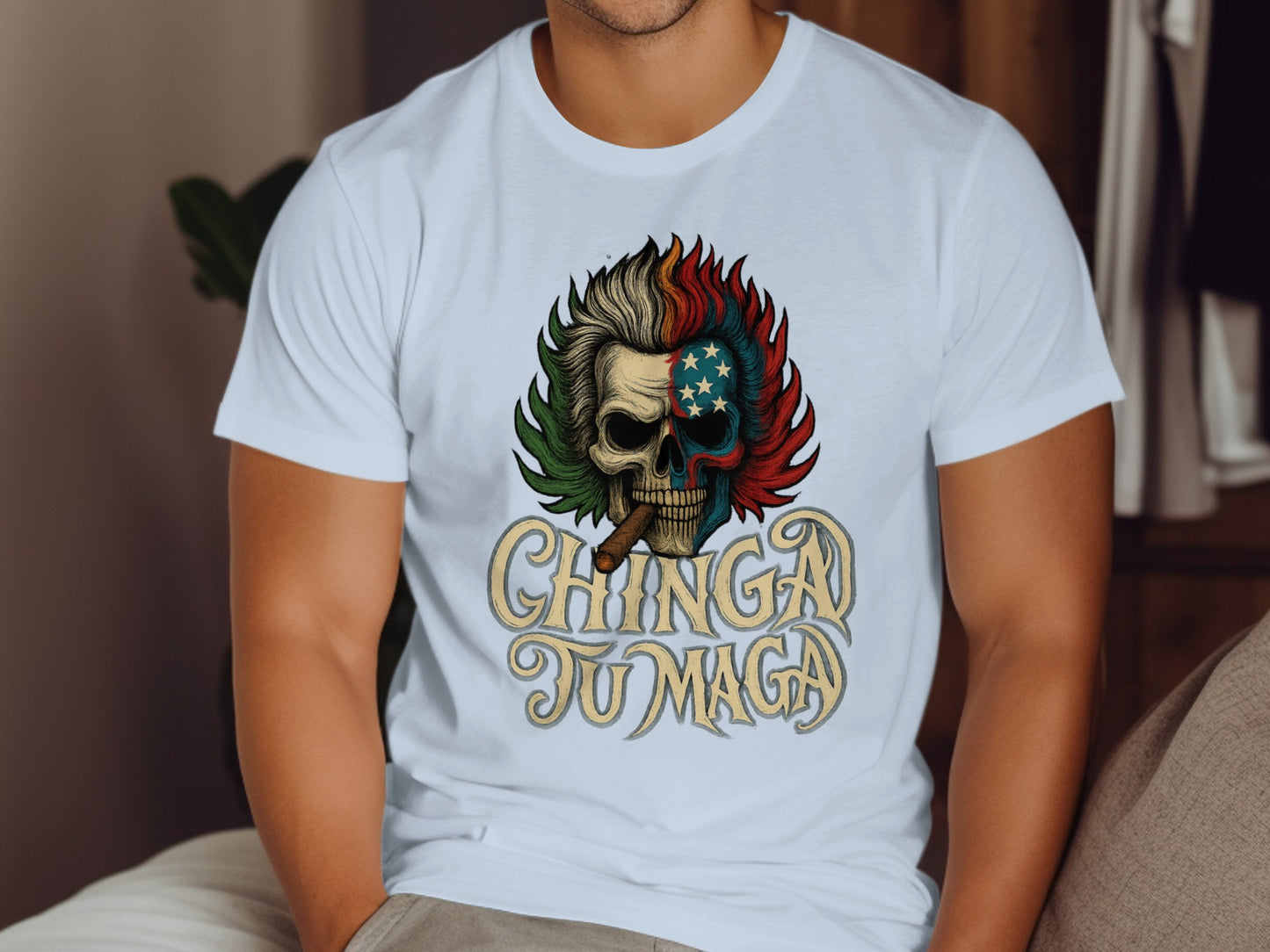 Unique Chinga Tu Maga Skull Graphic Artwork T-Shirt product