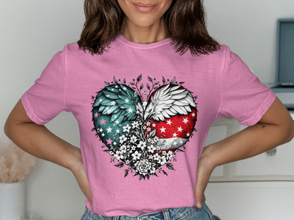 Patriotic Heart Wings Graphic T-Shirt product type