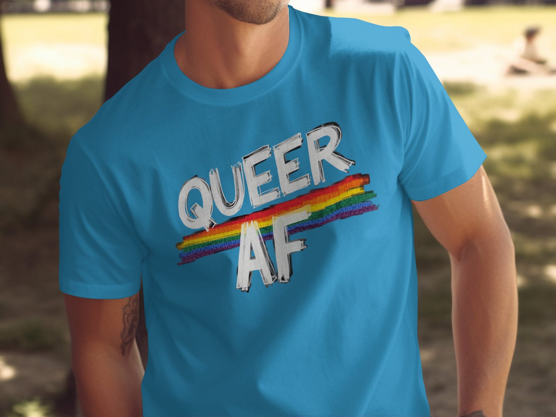 Queer AF Rainbow Design Tee Pride Support Shirt product