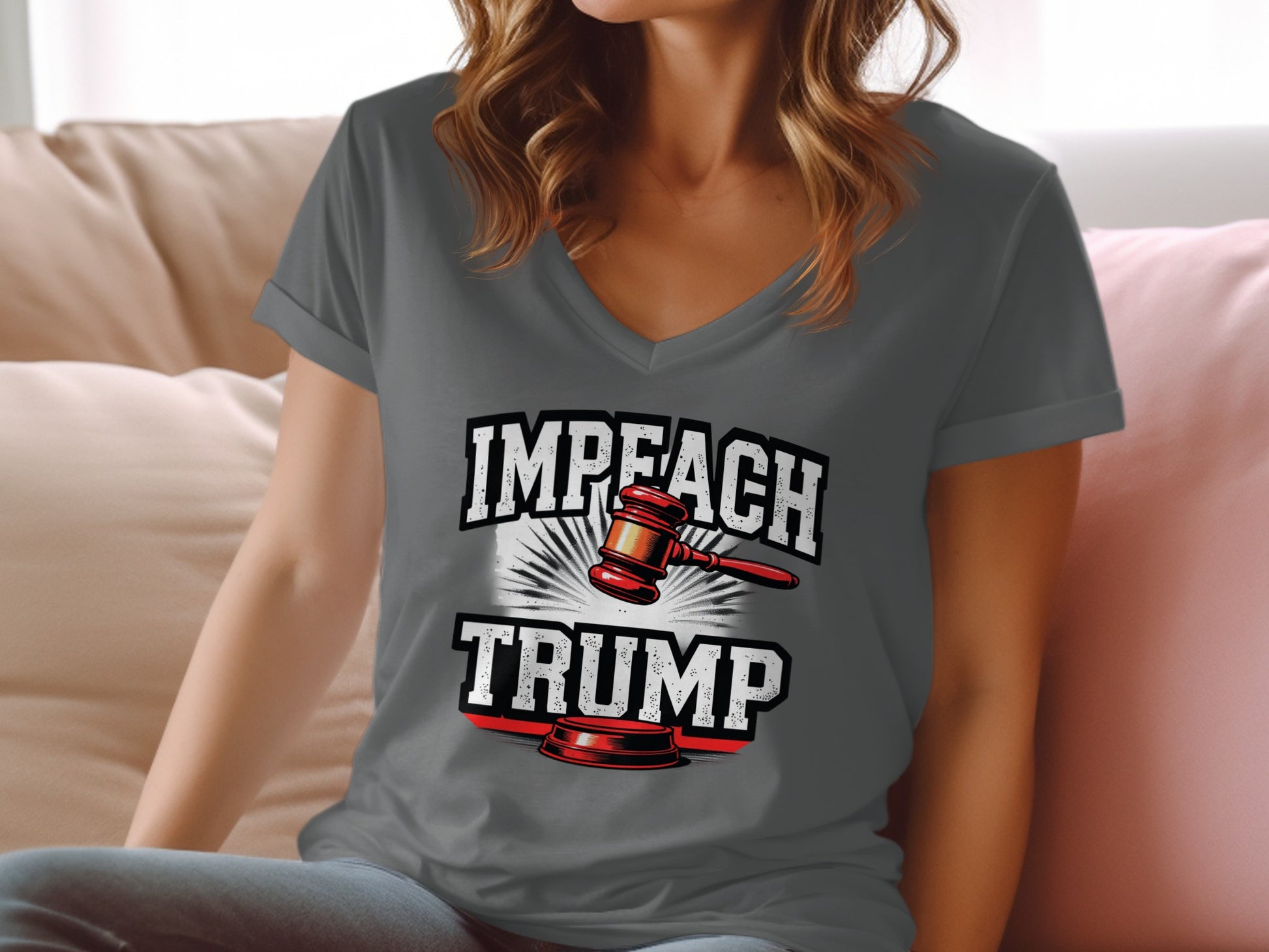 Impeach Trump Graphic Print Comfortable T-Shirt product