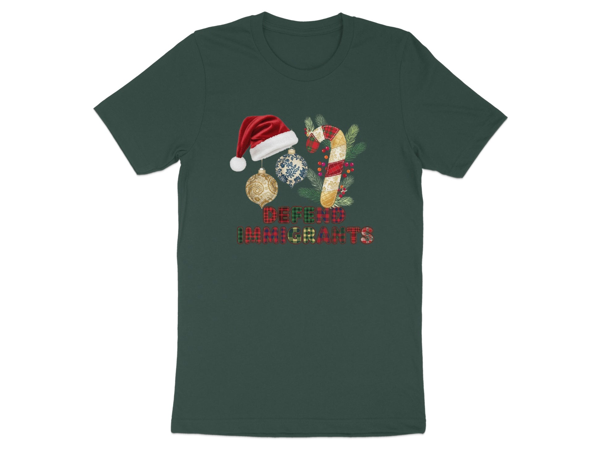 Defend Immigrants Christmas Themed T-Shirt