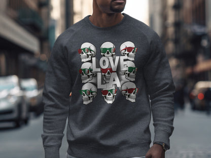 Love LA Skull Design Black Graphic Sweatshirt product
