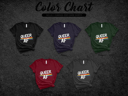 Queer AF Colorful Pride Statement Graphic product