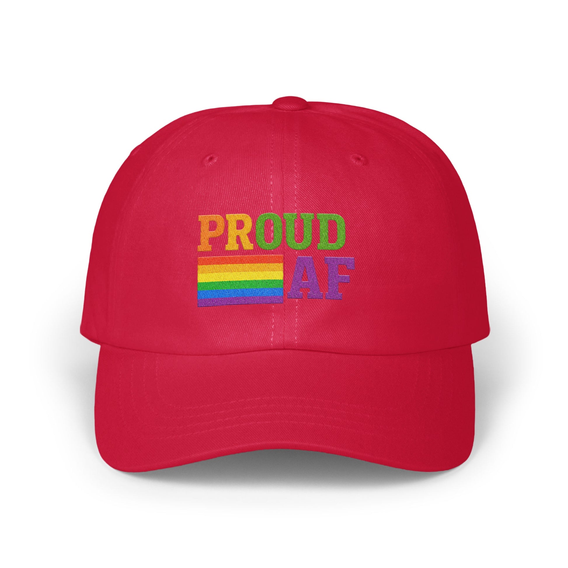 Proud AF Rainbow Design Red Cap product type