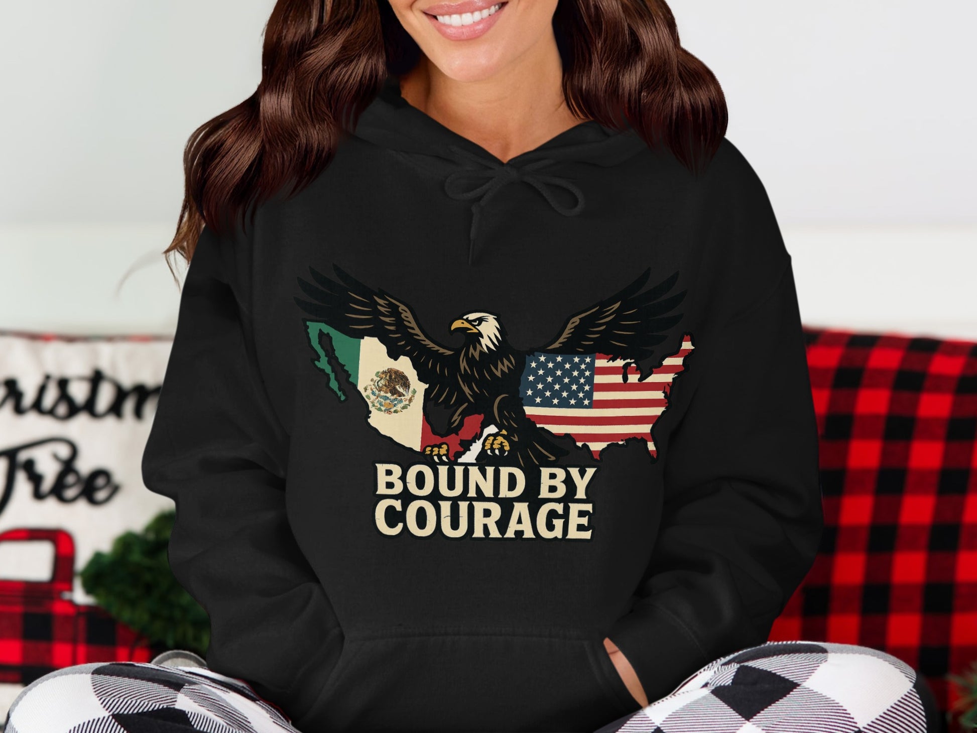 Bound By Courage Eagle and Flags Hoodie product type