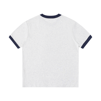 Chinga Tu Maga Contrast Edge Ribbed Crewneck T-Shirt