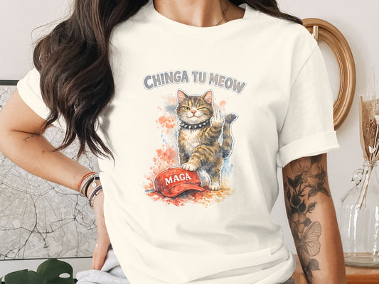 Chinga Tu Meow Cat MAGA Hat Funny Feline product type