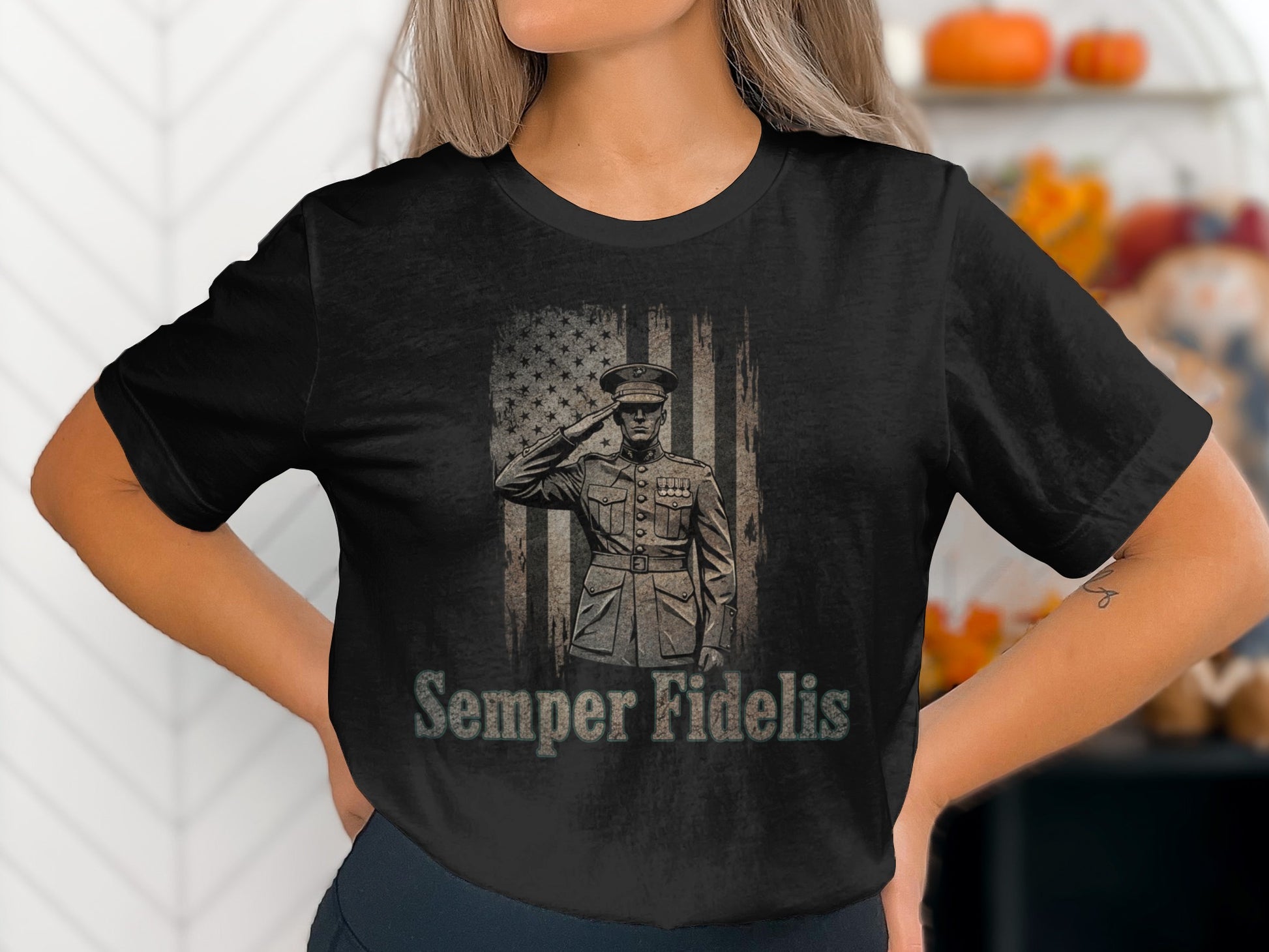 Semper Fidelis Salute Patriotic Military T-shirt