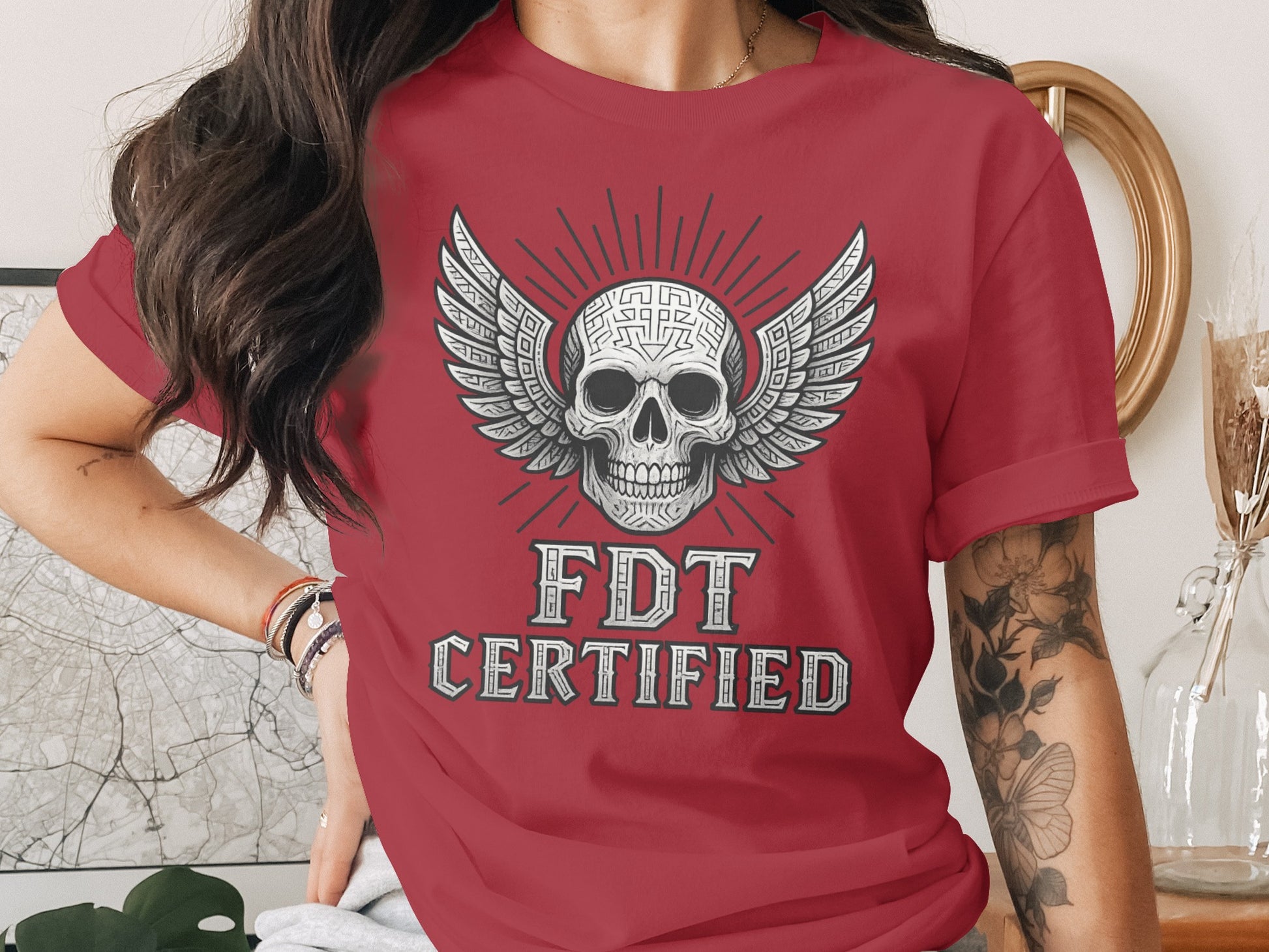 FDT Certified Skull with Wings Graphic Tee