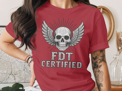 FDT Certified Skull with Wings Graphic Tee