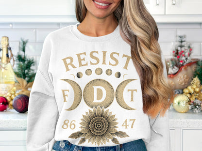 Resist FDT 8647 Sunflower and Moon Phases Sweatshirt product