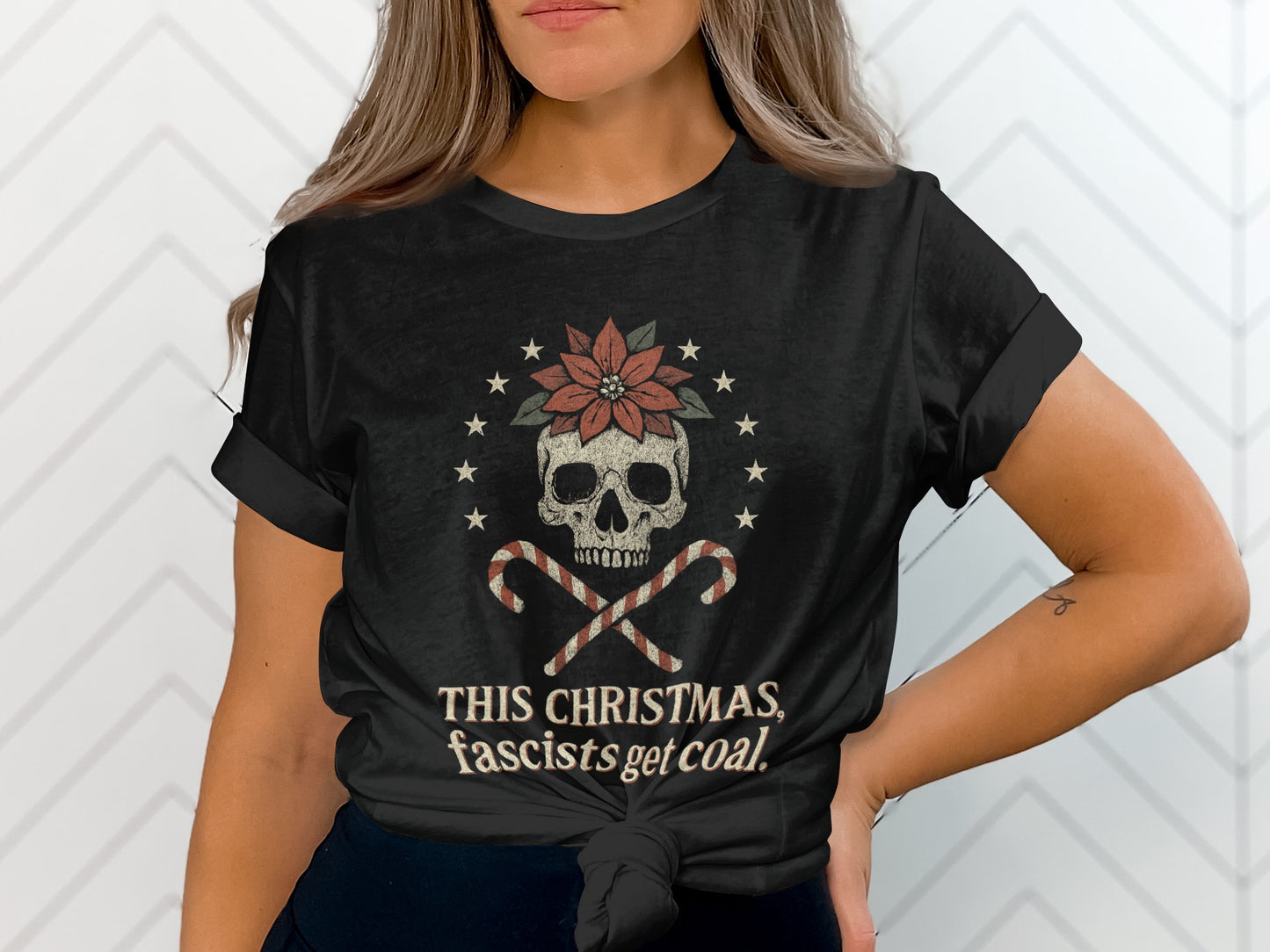 This Christmas Fascists Get Coal Funny Graphic Tee