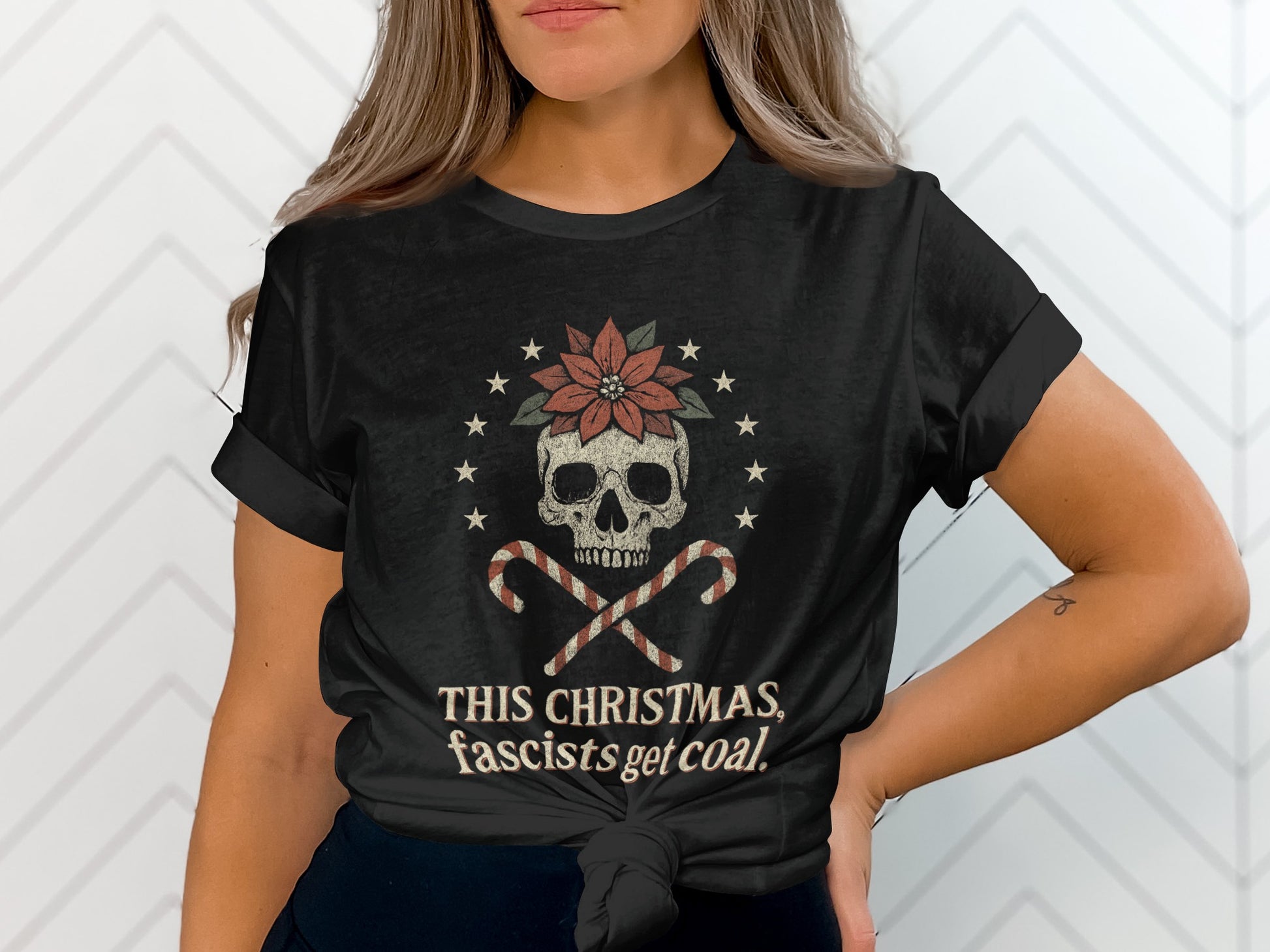 This Christmas Fascists Get Coal Funny Graphic Tee