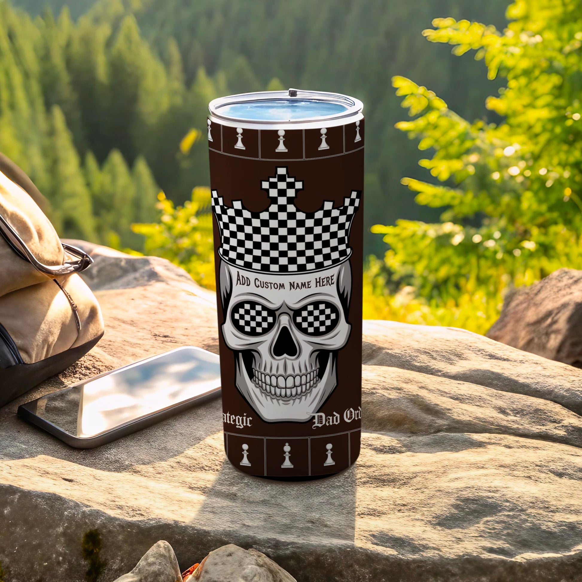 Custom Chess Skull Design Insulated Tumbler product