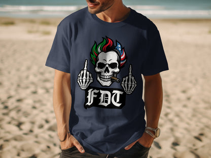 FDT Skull Design Tee with Skeleton Hands product type