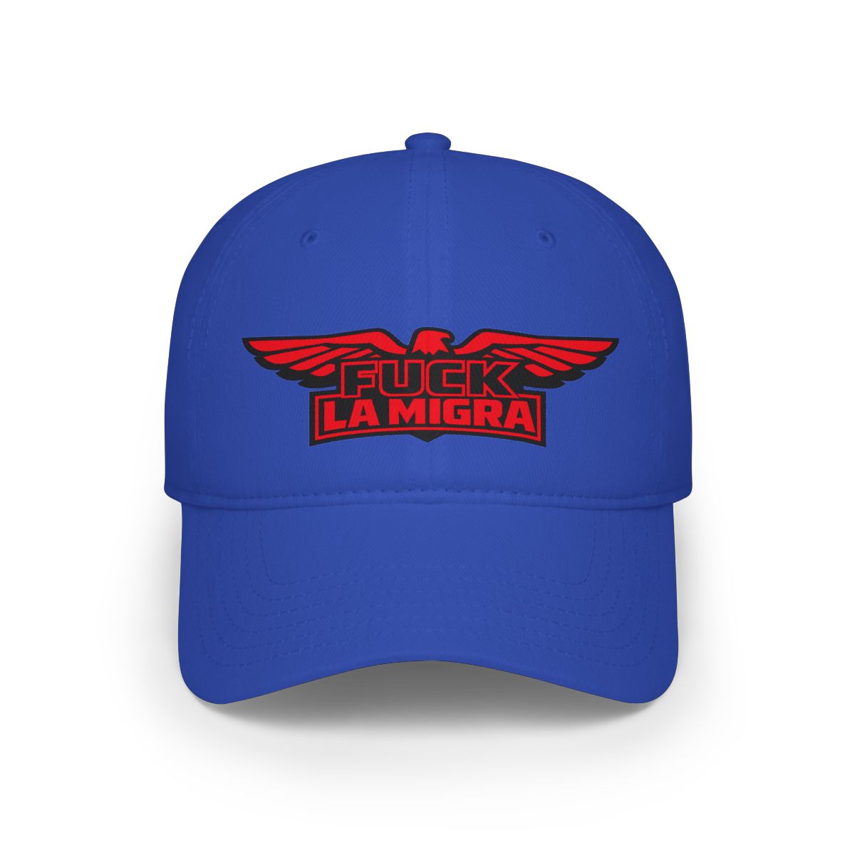 Fuck La Migra Statement Hat with Bold Red Eagle Design