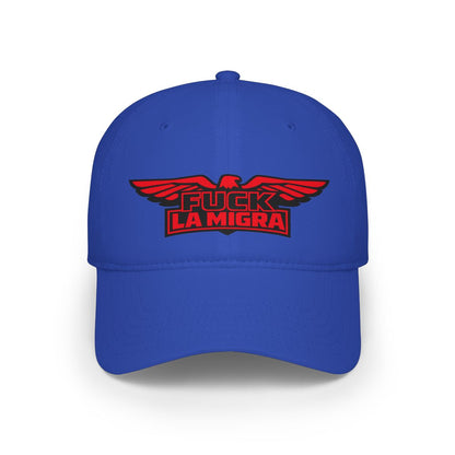 Fuck La Migra Statement Hat with Bold Red Eagle Design