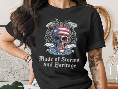 Made of Storms and Heritage Skull Graphic T-Shirt