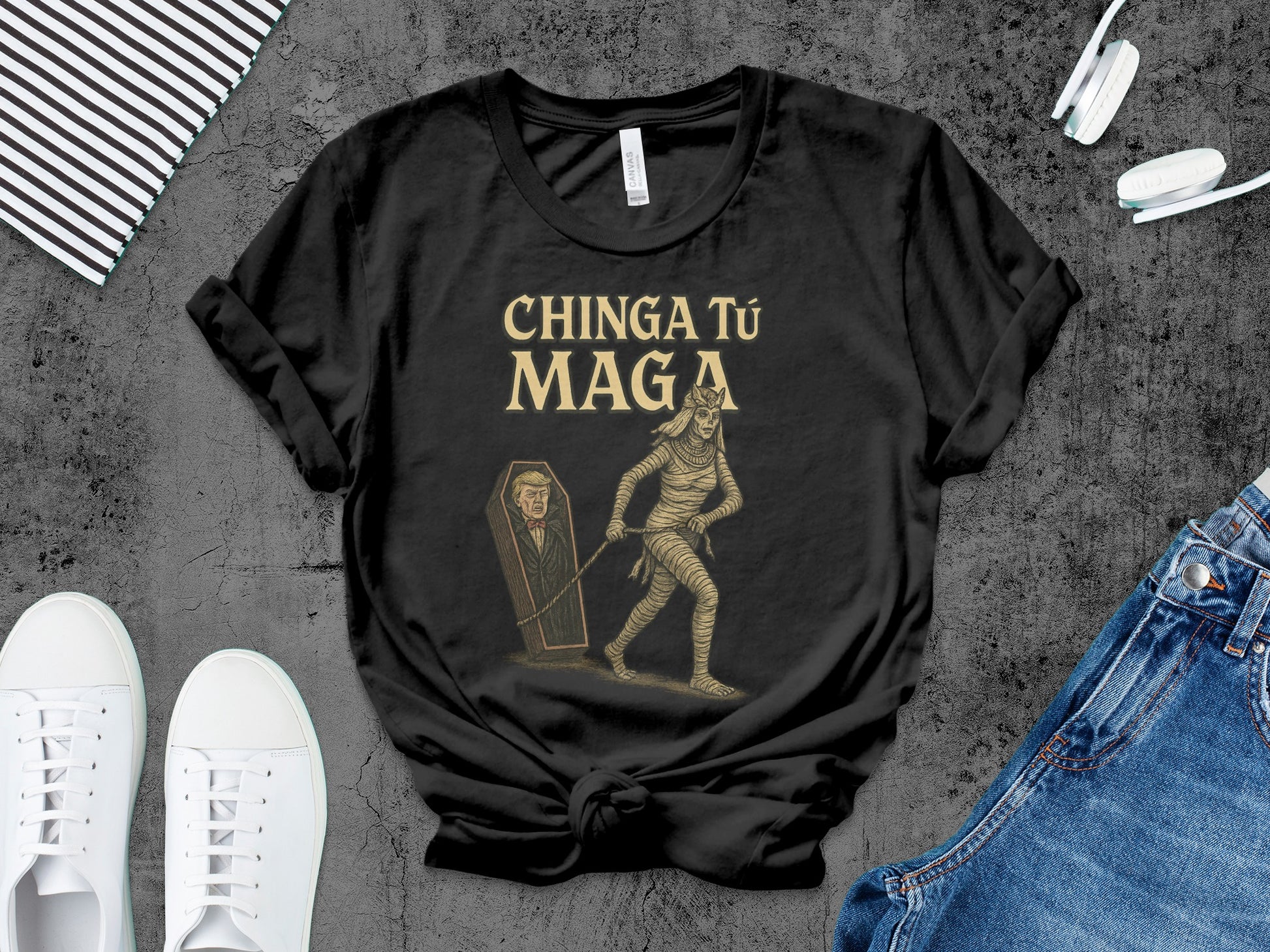 Chinga Tu Maga Halloween Skeleton Graphic T-shirt product