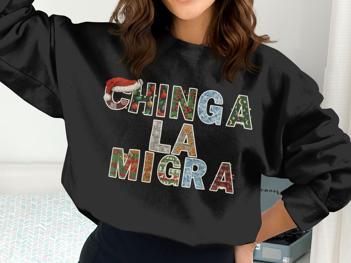 Chinga La Migra Santa Hat Sweater for Christmas