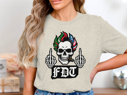 FDT Skull Hand Gesture Graphic Unique Art T-shirt product